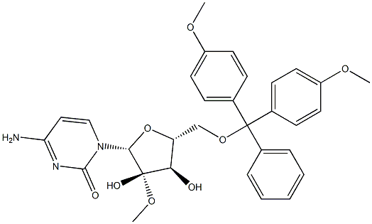 5'-O-(4,4'-二甲氧基三苯甲基)-2'-甲氧基胞苷 结构式