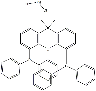二氯[9,9-二甲基-4,5-双(二苯基磷)氧杂蒽]钯(II) 结构式