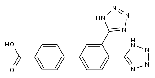 4 - ( 3,4 -双(四唑- 5-基)苯基)苯甲酸 结构式
