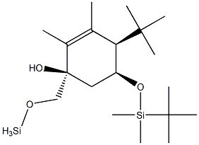 (1R,4R,5S)-4-叔丁基二甲基甲硅烷氧基甲基-5-叔丁基二甲基甲硅烷氧基环己-2-烯-1-醇 结构式