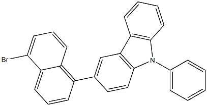 3-(5-溴萘-1-基)-9-苯基-9H-咔唑 结构式