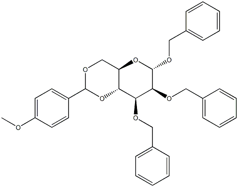 1,2,3-Tri-O-benzyl-4,6-O-(4-methoxybenzylidene)-a-D-mannopyranoside 结构式