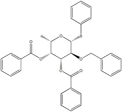 Phenyl 3,4-di-O-benzoyl-2-O-benzyl-b-L thiofucopyranoside 结构式