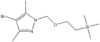 4-溴-3,5-二甲基-1-((2-(三甲基甲硅烷基)乙氧基)甲基)-1H-吡唑 结构式