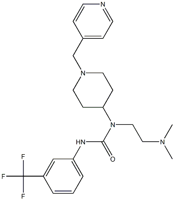 N-[2-(DIMETHYLAMINO)ETHYL]-N-[1-(PYRIDIN-4-YLMETHYL)PIPERIDIN-4-YL]-N'-[3-(TRIFLUOROMETHYL)PHENYL]UREA 结构式