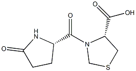 (R)-3-[(S)-(5-氧代-2-吡咯烷基)羰基]-四氢噻唑-4-羧酸 结构式