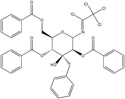 2,4,6-Tri-O-benzoyl-3-benzyl-D-mannopyranosyltrichloroacetimidate 结构式