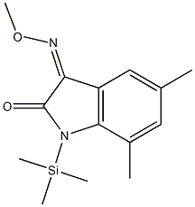 (3Z)-5,7-Dimethyl-1-(trimethylsilyl)-1H-indole-2,3-dione 3-(O-methylox ime) 结构式