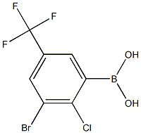 3-Bromo-2-chloro-5-(trifluoromethyl)benzeneboronic acid 98% 结构式