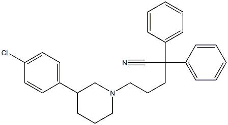 2,2-diphenyl-(5-(4-chlorophenyl)piperidin-1-yl)valeronitrile 结构式