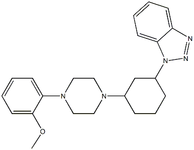 4-(3-(1-benzotriazolyl)cyclohexyl)-1-(2-methoxyphenyl)piperazine 结构式
