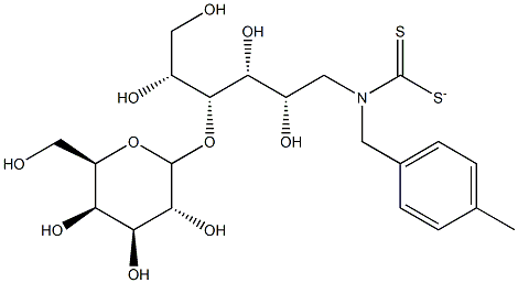 N-(4-methylbenzyl)-4-O-galactopyranosyl-glucamine-N-carbodithioate 结构式