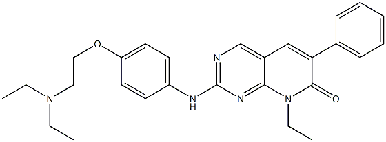 2-(4-(2-diethylaminoethoxy)phenylamino)-8-ethyl-6-phenyl-8H-pyrido(2,3-d)pyrimidin-7-one 结构式