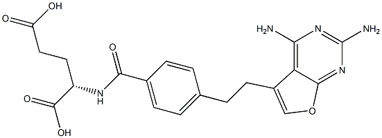 N-(4-(2-(2,4-diaminofuro(2,3-d)pyrimidin-5-yl)ethyl)benzoyl)glutamic acid 结构式