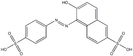 1-PARA-SULPHOPHENYLAZO-2-NAPHTHOL-6-SULPHONICACID 结构式