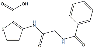 3-{[2-(benzoylamino)acetyl]amino}-2-thiophenecarboxylic acid 结构式