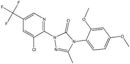 2-[3-chloro-5-(trifluoromethyl)-2-pyridinyl]-4-(2,4-dimethoxyphenyl)-5-methyl-2,4-dihydro-3H-1,2,4-triazol-3-one 结构式