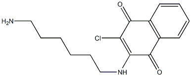 2-[(6-aminohexyl)amino]-3-chloro-1,4-dihydronaphthalene-1,4-dione 结构式