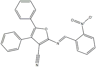 2-{[(2-nitrophenyl)methylene]amino}-4,5-diphenyl-3-furonitrile 结构式