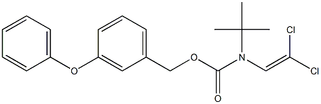 3-phenoxybenzyl N-(tert-butyl)-N-(2,2-dichlorovinyl)carbamate 结构式