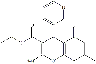 ethyl 2-amino-7-methyl-5-oxo-4-(3-pyridinyl)-5,6,7,8-tetrahydro-4H-chromene-3-carboxylate 结构式