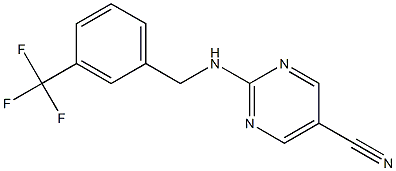 2-{[3-(trifluoromethyl)benzyl]amino}-5-pyrimidinecarbonitrile 结构式