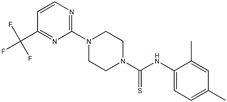 N1-(2,4-dimethylphenyl)-4-[4-(trifluoromethyl)pyrimidin-2-yl]piperazine-1-carbothioamide 结构式