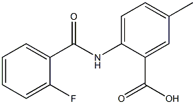 2-[(2-fluorobenzoyl)amino]-5-methylbenzenecarboxylic acid 结构式