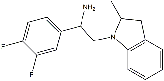 1-(3,4-difluorophenyl)-2-(2-methyl-2,3-dihydro-1H-indol-1-yl)ethan-1-amine 结构式