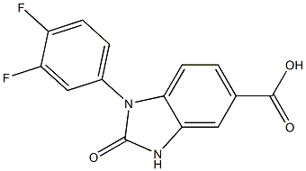 1-(3,4-difluorophenyl)-2-oxo-2,3-dihydro-1H-1,3-benzodiazole-5-carboxylic acid 结构式