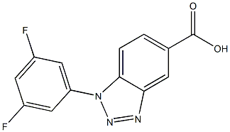1-(3,5-difluorophenyl)-1H-1,2,3-benzotriazole-5-carboxylic acid 结构式