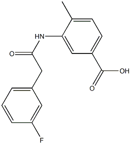 3-[2-(3-fluorophenyl)acetamido]-4-methylbenzoic acid 结构式