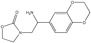 3-[2-amino-2-(2,3-dihydro-1,4-benzodioxin-6-yl)ethyl]-1,3-oxazolidin-2-one 结构式