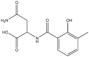 4-amino-2-[(2-hydroxy-3-methylbenzoyl)amino]-4-oxobutanoic acid 结构式