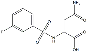 4-amino-2-{[(3-fluorophenyl)sulfonyl]amino}-4-oxobutanoic acid 结构式