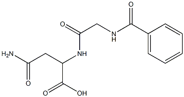 4-amino-2-{[(benzoylamino)acetyl]amino}-4-oxobutanoic acid 结构式