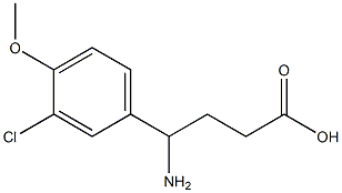 4-amino-4-(3-chloro-4-methoxyphenyl)butanoic acid 结构式