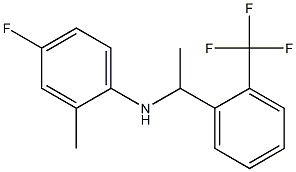 4-fluoro-2-methyl-N-{1-[2-(trifluoromethyl)phenyl]ethyl}aniline 结构式