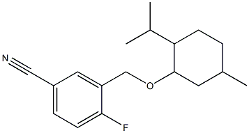 4-fluoro-3-({[5-methyl-2-(propan-2-yl)cyclohexyl]oxy}methyl)benzonitrile 结构式