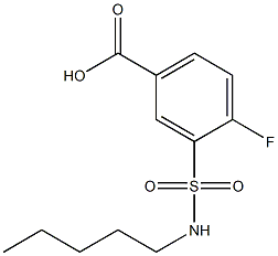 4-fluoro-3-(pentylsulfamoyl)benzoic acid 结构式