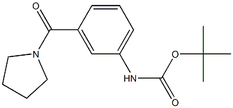 tert-butyl 3-(pyrrolidin-1-ylcarbonyl)phenylcarbamate 结构式