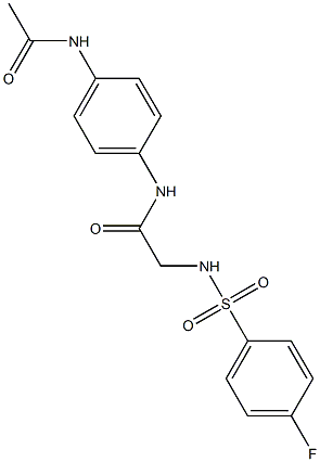 N-[4-(acetylamino)phenyl]-2-{[(4-fluorophenyl)sulfonyl]amino}acetamide 结构式