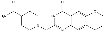 1-[(6,7-dimethoxy-4-oxo-3,4-dihydro-2-quinazolinyl)methyl]-4-piperidinecarboxamide 结构式