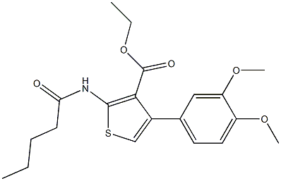 ethyl 4-(3,4-dimethoxyphenyl)-2-(pentanoylamino)-3-thiophenecarboxylate 结构式