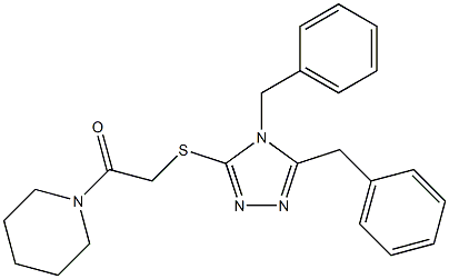 4,5-dibenzyl-4H-1,2,4-triazol-3-yl 2-oxo-2-(1-piperidinyl)ethyl sulfide 结构式