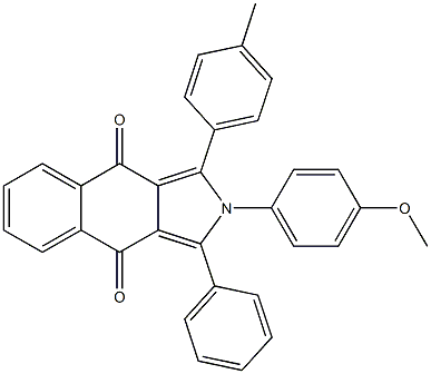 2-(4-methoxyphenyl)-1-(4-methylphenyl)-3-phenyl-2H-benzo[f]isoindole-4,9-dione 结构式
