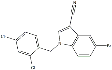 5-bromo-1-(2,4-dichlorobenzyl)-1H-indole-3-carbonitrile 结构式