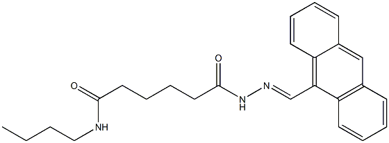 6-[2-(9-anthrylmethylene)hydrazino]-N-butyl-6-oxohexanamide 结构式