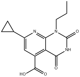 7-环丙基-2,4-二氧-1-丙基-1H,2H,3H,4H-吡啶并[2,3-D]嘧啶-5-羧酸 结构式