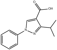 1-phenyl-3-(propan-2-yl)-1H-pyrazole-4-carboxylic acid 结构式